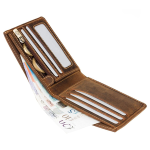 Cartera elegante de cuero genuino para hombre, material de alta calidad, delgada y ligera, tarjetero, carteras para hombre en cantidad al por mayor. - Product Image 4