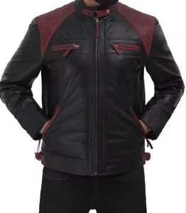 เสื้อแจ็คเก็ตหนังผู้ชายแบบสั่งตัด ดีไซน์แฟชั่นทันสมัย คอตั้ง สไตล์ไฮสตรีท สำหรับฤดูหนาว - Product Image 1