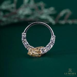 Luxury Yellow Oval Diamond Open <b>Ring</b> 14K 18K White Gold Lab Grown Diamond Bypass <b>Ring</b> Fancy Yellow Diamond <b>Statement</b> <b>Ring</b> For Wo - Product Image 6