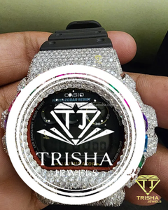 Reloj de Diamantes Moissanite VVS con Esfera Arcoíris Premium, Plata de Ley 925, Pantalla Digital - Product Image 5