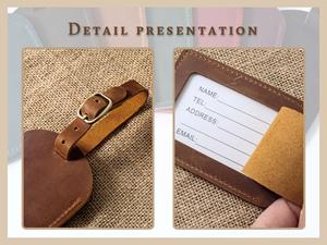 Personalized Genuine Leather Luggage <b>Tags</b> Travel Bag Labels Privacy Cover <b>Suitcase</b> Name <b>Tags</b> Bulk Event LMP-0248 - Product Image 2