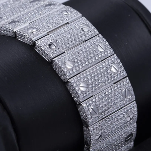 Montre de luxe NYC DIAMOND EMPIRE à mouvement automatique japonais, boîtier carré en acier inoxydable, cadran de 41 mm, avec moissanite - Product Image 5