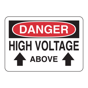 Panneau d'avertissement de danger de haute tension - Panneau de sécurité électrique intérieur/extérieur Brady rouge/blanc - Product Image 2