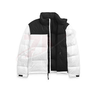Blouson matelassé décontracté pour homme, col rond, blocs de couleur, coupe-vent, col montant, manteau d'hiver, coupe régulière, rembourrage en polyester, vêtement d'extérieur - Product Image 5