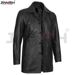 Abrigo Largo de Cuero de Moda para Hombre de Primera Calidad, 100% Cuero Original, Abrigo Largo de Moda para Hombre - Product Image 3