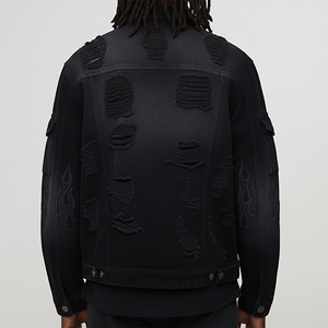 Washed <b>Denim</b> <b>Jacket</b> for Men Multi Pocket Casual Coat 2026 Custom LOGO Front top quality Premium Quality Long Fashion - Product Image 3