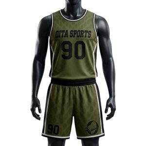 Conjunto de Uniforme de Lacrosse Sublimado Verde Oliva y Negro para Hombre, Uniforme Deportivo de Poliéster, Ropa Ligera para Entrenamiento y Partidos - Product Image 1
