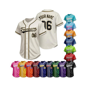 Maillot de baseball personnalisé imprimé et brodé, chemise de baseball boutonnée personnalisée, uniforme d'équipe sportive pour femmes, hommes, jeunes et fans - Product Image 1