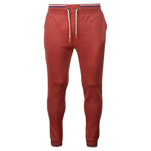 Pantalon de jogging décontracté pour homme, taille élastique avec cordon de serrage, mélange de coton rouge, coupe ajustée, pour l'automne - Product Image 1