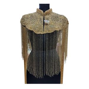 ชุดเดรสผ้าฝ้ายคุณภาพสูงปี 2026 ตกแต่งด้วยลายปักสีทองแบบราชวงศ์ พร้อมชายครุย สำหรับผู้หญิง แฟชั่นทันสมัย มีจำหน่ายในราคาขายส่งสำหรับการส่งออก - Product Image 1