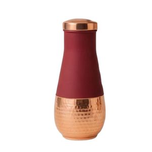 Botella de Agua Moderna de Cobre Puro Martillado con Revestimiento Negro Mate - Portátil, Ayurveda, Salud, Viajes, Compra al por Mayor - Product Image 2