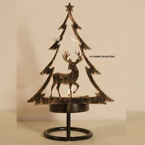 Portavelas de té navideño con diseño moderno de reno, pulido, para sublimación, decoración festiva a buen precio. - Product Image 1