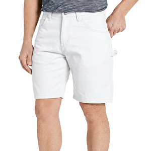 Pantalones Cortos Bermuda de Algodón Sólido para Hombre, Cintura Media, Transpirables, Casuales, con Bolsillos y Cierre de Botones - Product Image 6