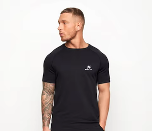 Conjunto de Camisetas Deportivas Negras para Hombre, Corte Ajustado, Cuello Redondo, Manga Corta, Secado Rápido, Tejido de Punto, Ropa Deportiva de Verano - Product Image 5