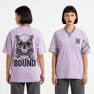 เสื้อยืดลายหัวกะโหลกกัดฟันฉลามสำหรับผู้หญิง ขายส่ง น้ำหนัก 180GSM สีเขียวมินเนอรัลวอช สไตล์ดิสเทรส รับผลิตเสื้อผ้าสตรีทแวร์ตามสั่ง สั่งซื้อจำนวนมาก - Product Image 6