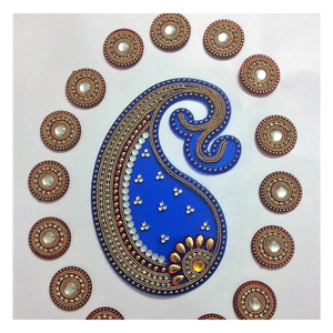 Kit de Rangoli Acrílico de Primera Calidad, Arte Floral para el Suelo con Acabado Brillante y Adornos de Piedra, Artesanía Decorativa India Hecha a Mano - Product Image 1