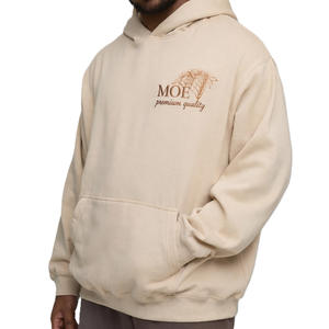 <b>Oversized</b> Cotton <b>Fleece</b> <b>Hoodie</b> for Men with Artistic Back Graphic Streetwear Sweatshirt OEM Wholesale Production - Product Image 1