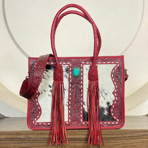 Sac fourre-tout de luxe en cuir véritable fait main de haute qualité pour femme, grande capacité, sacs de marque, sac à bandoulière en cuir de vachette, sac à main à franges - Product Image 5