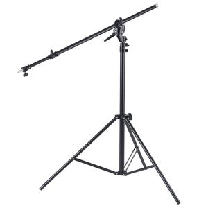 Supporto per luci in alluminio con cuscino d'aria, 390 cm (12,8 piedi) regolabile, braccio a perno per fotografia, sacco di sabbia, carico massimo 5 kg per live streaming - Product Image 1