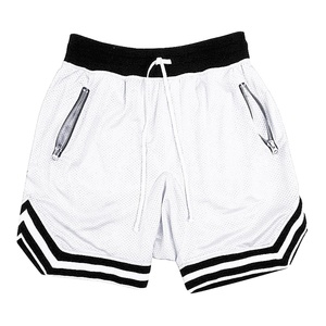 Pantalones Cortos de Baloncesto Retro Personalizados de Alta Calidad con Cierre, Color Rosa, 5 Pulgadas, de Poliéster, para Hombre y Mujer - Product Image 2