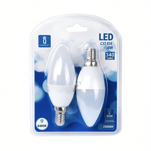 Lampadina a LED C37 E14 4W 6400K a luce bianca fredda, confezione da 2 pezzi - Product Image 2