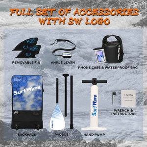 Tabla de Paddle Surf Inflable de 11' x 34' x 6' con Accesorios - Product Image 4