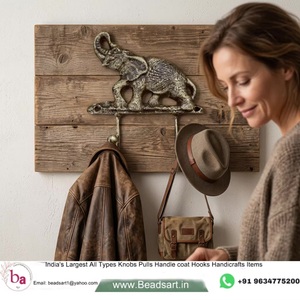 Vintage Elephant Wall Mounted Cast <b>Iron</b> Coat Hooks with 2 Hooks Eco-Friendly Antique Design for Clothing Storage - Product Image 2