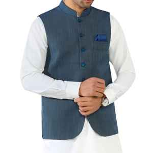 Chaleco de Traje para Hombre, Corte Entallado, Elástico, con Botones Cubiertos, Cuello Mao, Formal, Resistente al Viento, Transpirable, para Verano, Negocios - Product Image 1