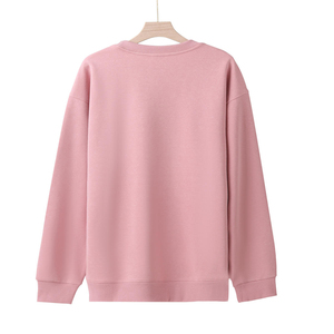 Sudadera de Cuello Redondo Holgada de Manga Larga en Color Sólido, 320g, Poliéster y Algodón, Personalizable con Logotipo - Product Image 4