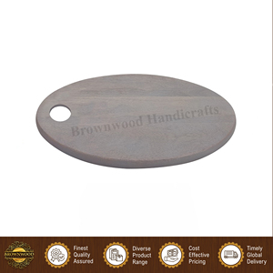 Hotel & Home Use Premium Quality Modern Design Handmade Durable <b>Light</b> Grey Wash Color Oval Shape Wooden Chopping <b>Board</b> Supplier - Product Image 5