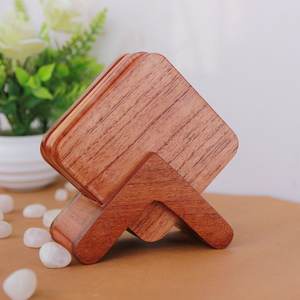 Posavasos Clásicos de Madera Natural, Ecológicos, Cuadrados, Hechos a Mano, Juego de Posavasos para Hogar, Oficina, Mesas de Café, Superficie Elegante - Product Image 5