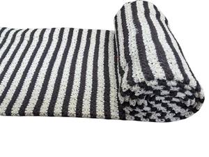 Tela de encaje de ganchillo peinado a rayas en marrón oscuro y beige, transpirable y ligera, ideal para vestidos de mujer y niña. - Product Image 3