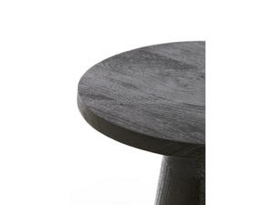 Mesa Auxiliar Moderna de Madera Negra, Mesa Auxiliar Decorativa de Madera de Mango, Mesa Auxiliar Redonda Minimalista de Madera, Mesa Auxiliar de Madera Negra Hecha a Mano - Product Image 5