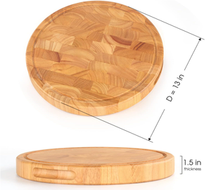 Planche à découper en bois massif à grain rond épais, bloc de boucher, plateau de service pour charcuterie, fabriqué au Vietnam - Product Image 6