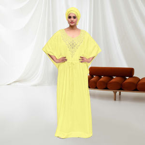 Caftán Maxi de Rayón con Diseño de Diamantes, Vestido Holgado y Modesto, Estilo Islámico Árabe de Dubái, Elegante para Mujer, Ideal para la Noche, Eid, Oración o Descanso - Product Image 3