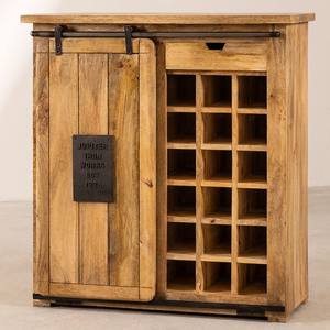 Mueble de madera de mango Vandana Flux Elara con botellero para 18 botellas - Product Image 4