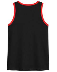 Camiseta sin Mangas Personalizada para Hombre, Ropa Deportiva de Gimnasio, Chaleco Casual para Músculos, Negro con Ribete Rojo, Fabricante Personalizado, Venta al Por Mayor OEM - Product Image 2