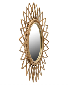 Vietnam Modern Rattan Floral Round <b>Mirror</b> Handmade <b>Wall</b> Decor - Product Image 4