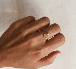 Solid 925 Sterling <b>Silver</b> Rhodium Plated Christian Minimalist Ocean Tide Current <b>Ring</b> <b>Adjustable</b> Wave Shaped Band Handmade - Product Image 1