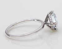 Bague de mariage solitaire élégante en diamant blanc taille Asscher, en argent sterling, bijou minimaliste pour femme, accessoire de mode quotidien