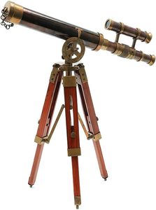 Telescopio victoriano de doble tubo de Latón (1915) de 14 pulgadas con trípode – Telescopio náutico antiguo para decoración del hogar u oficina - Product Image 2