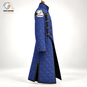 Chaqueta Larga Acolchada Azul para Hombre, Ropa Griega Hema, con Cierre de Cremallera en el Cuello, Impermeable, Transpirable y Ecológica - Product Image 3
