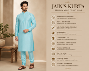 Traditional <b>Men</b> <b>Kurta</b> Pajama Sky Blue Silk Blend Long <b>Kurta</b> Set Ethnic Festival Wedding Wear Party Dress B2B Wholesale - Product Image 4