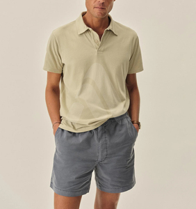 เสื้อเชิ้ตผู้ชายขายส่ง OEM ผ้าฝ้าย 100% สีพื้น พิมพ์ลายดิจิตอลตามสั่ง ฟรีโลโก้ด้านหน้า ระบายอากาศได้ดี แขนสั้น - Product Image 1