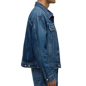 Veste en jean unie pour homme, de haute qualité, à manches longues, décontractée, pour l'extérieur, streetwear d'hiver, vestes en jean simples pour homme - Product Image 4