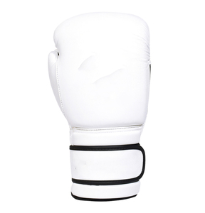 Gants de boxe en cuir véritable personnalisés en gros, blanc uni, pour entraînement professionnel, sparring, équipement de Muay Thai, OEM - Product Image 3
