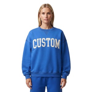 Y2K Royal Blue Sweatshirts Custom Crewneck Hoodies Unisex Bulk Wholesale OEM Manufacturer Private Label Fashion Apparel Supplier - Product Image 4