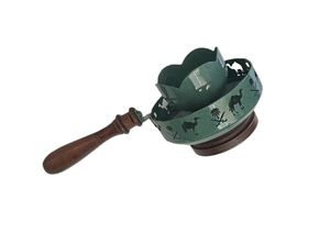 Quemador de incienso purificador para el hogar con mango de madera para fragancia del hogar y Bakhoor, con pinzas de acero y base de madera. - Product Image 5