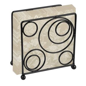 Minimalist Design Flower Shaped <b>Matte</b> Black Powder Coated Finished Iron Napkin Holder For Dining <b>Table</b> Storage For Hotel Decor - Product Image 2