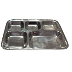 Thalis en acier ensemble de thalis en acier stl compartiment en acier inoxydable thali plateau de nourriture thali plats en acier inoxydable royaume-uni thali plaque tache - Product Image 3